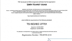 İZTO, ISO 27701  Kişisel Veri Yönetim Sistemi Belgesini Alan İlk Kamu Kurumu Oldu