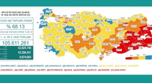 İki doz koronavirüs aşısı olanların oranı 47 ilde yüzde 65'i geçti