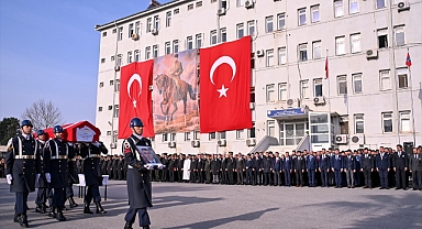 Trafik kazasında şehit düşen cezaevi karakol komutanı için Aydın'da tören düzenlendi