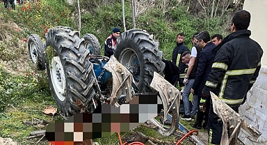 Denizli'de devrilen traktörün altında kalan kişi öldü