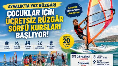 Ayvalık’ta Karneler Sörf Tahtasına Dönüşüyor