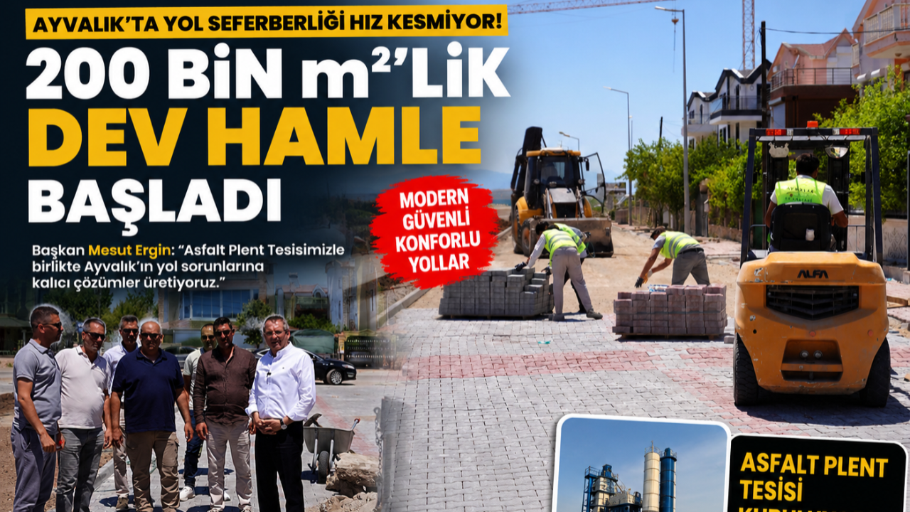 Ayvalık’ta Yol Seferberliği Hız Kesmiyor