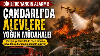 Çandarlı'da Alevlere Havadan ve Karadan Müdahale