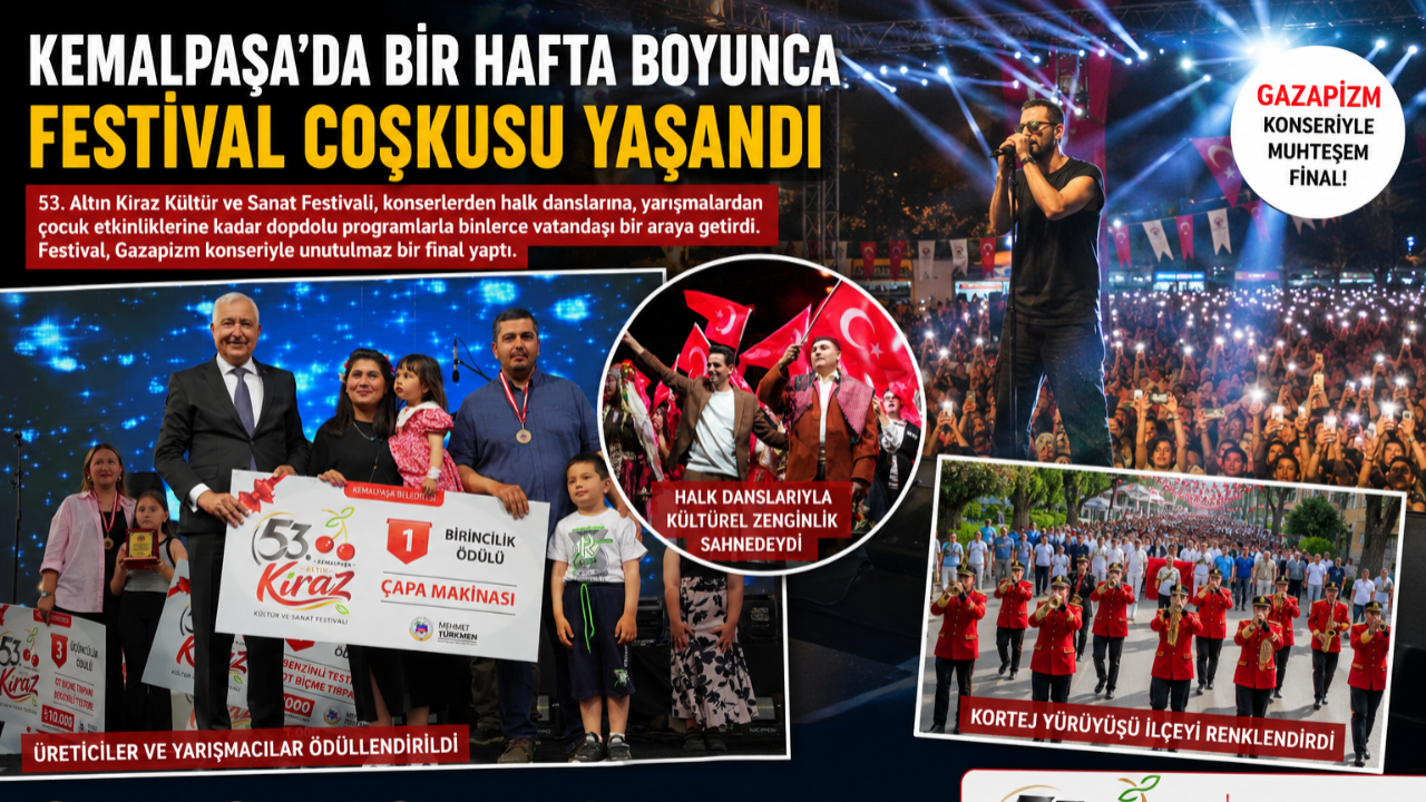 Kemalpaşa’da 53. Altın Kiraz Festivali Rekor Katılımla Tamamlandı!