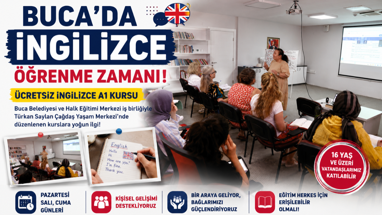 Buca’da 16 Yaş Üstüne Ücretsiz İngilizce Eğitimi