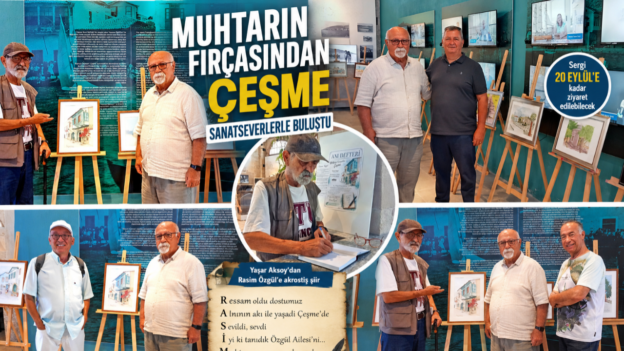 Çeşme’nin hafızası bu kez muhtarın fırçasında canlandı