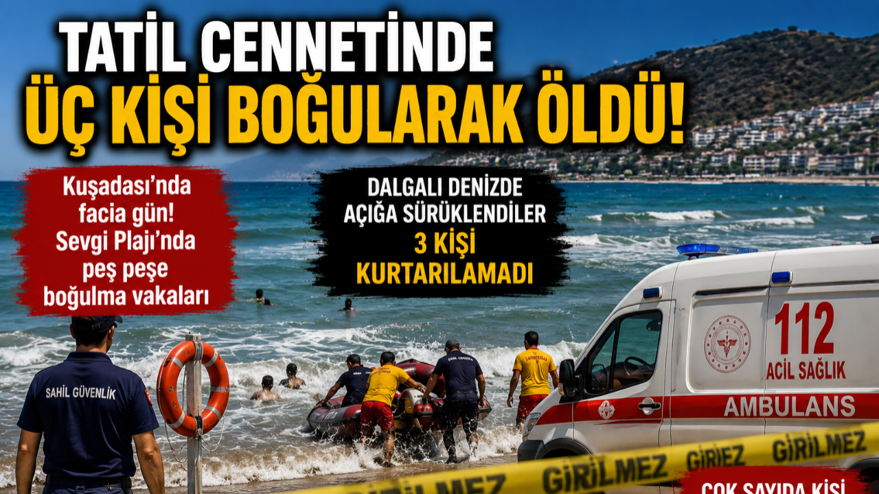 Kuşadası’nda deniz faciası.Aynı plajda üç can kaybı