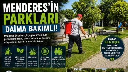 Menderes’in parklarında bakım çalışmaları sürüyor